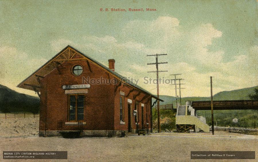 Postcard: Railroad Station, Russell, Massachusetts